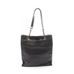 Chanel Tote Bag CC Logo Black Lambskin Chain