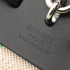 Hermes Handbag Herbag Bag Zip PM Mayon Ecru Black Vert Comics Canvas Leather — view 4