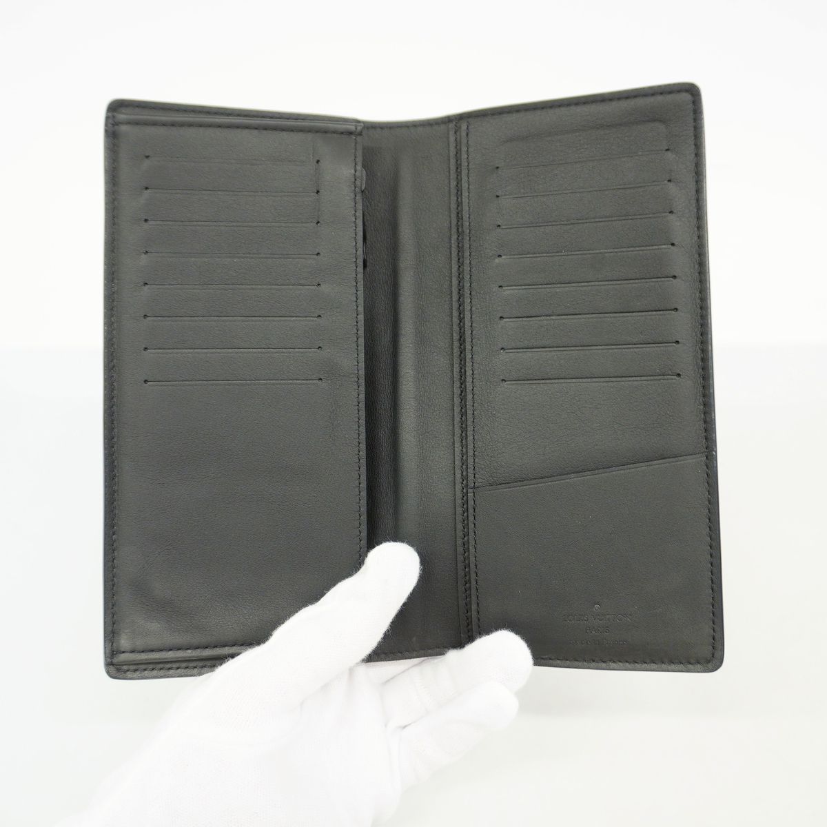 Louis Vuitton Wallet Monogram Taurillon Portefeuille Brazza Black — view 3