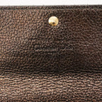 Dior Wallet Cannage Leather Dark Brown Champagne Gold — view 3