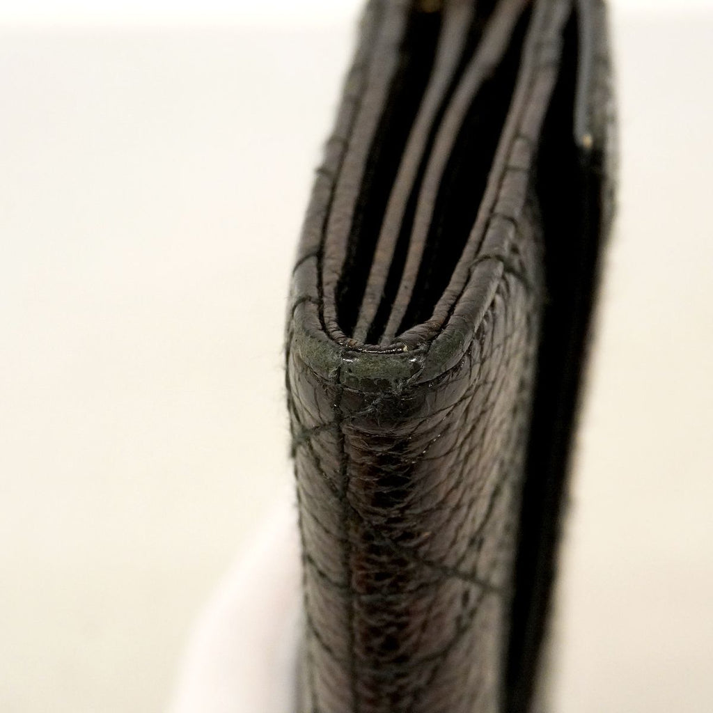 Dior Wallet Cannage Leather Dark Brown Champagne Gold — view 5