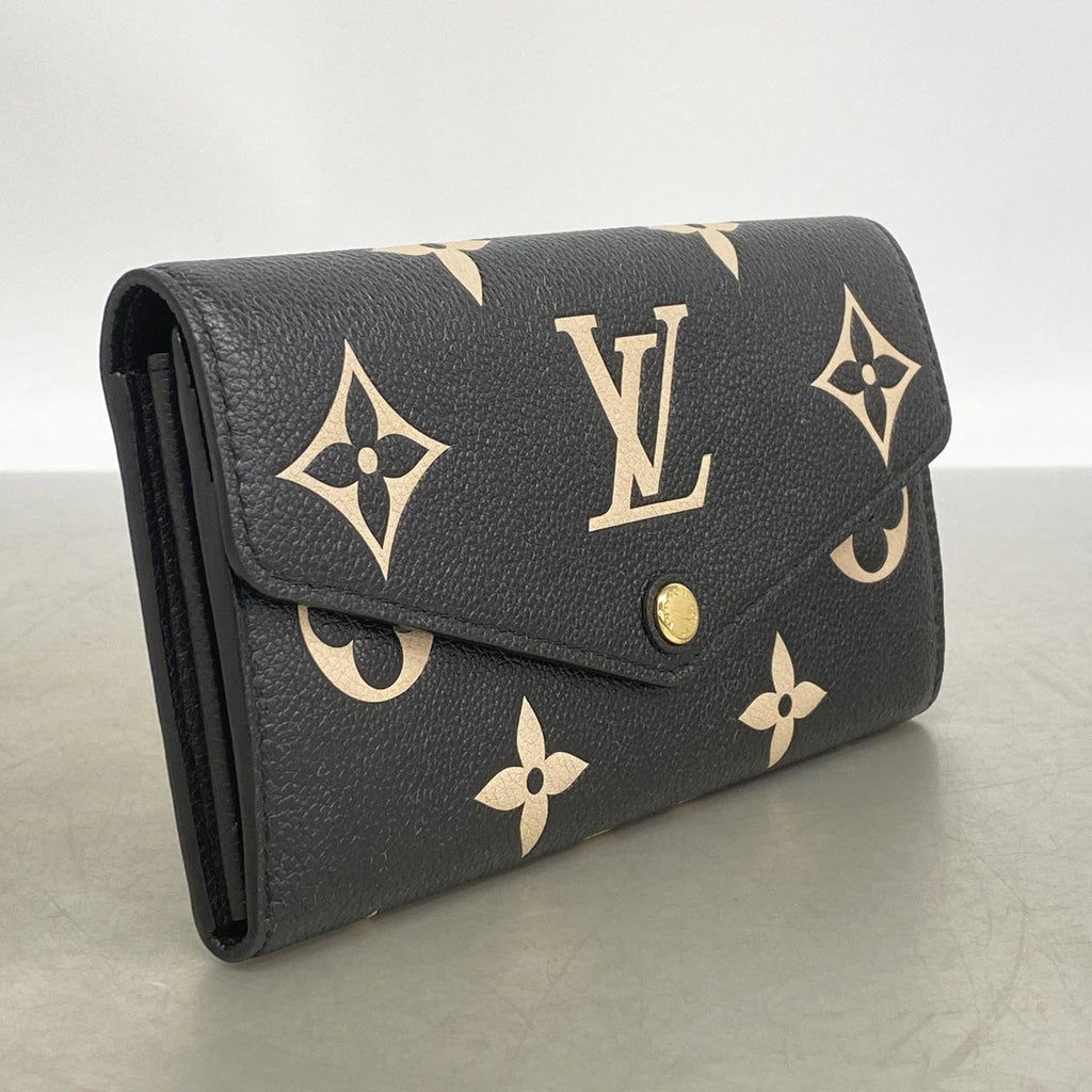 Louis Vuitton Wallet Monogram Empreinte Bicolor Portefeuille Sarah Black Beige — view 2