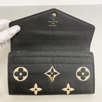 Louis Vuitton Wallet Monogram Empreinte Bicolor Portefeuille Sarah Black Beige — view 3