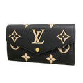 Louis Vuitton Wallet Monogram Empreinte Bicolor Portefeuille Sarah Black Beige
