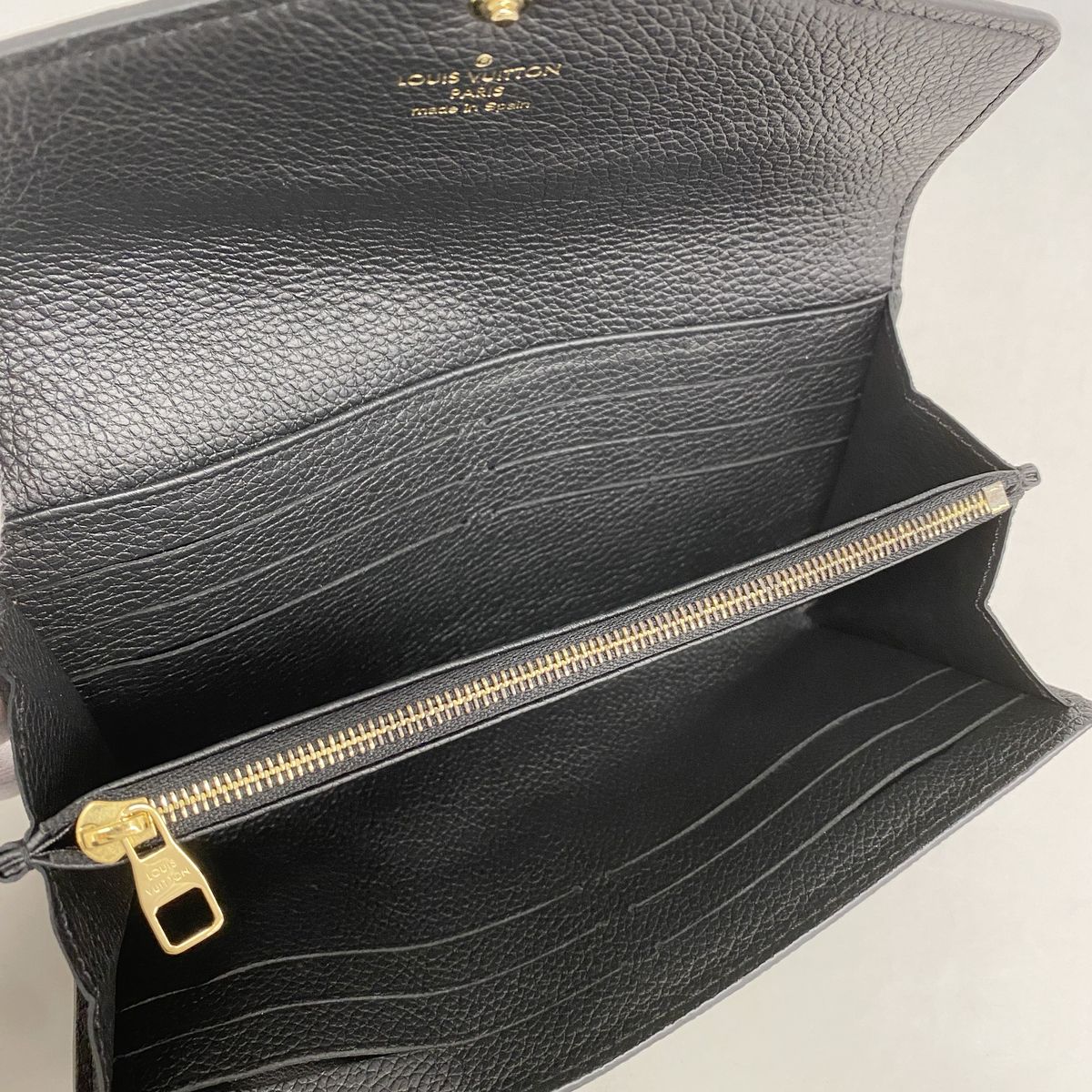 Louis Vuitton Wallet Monogram Empreinte Bicolor Portefeuille Sarah Black Beige — view 8
