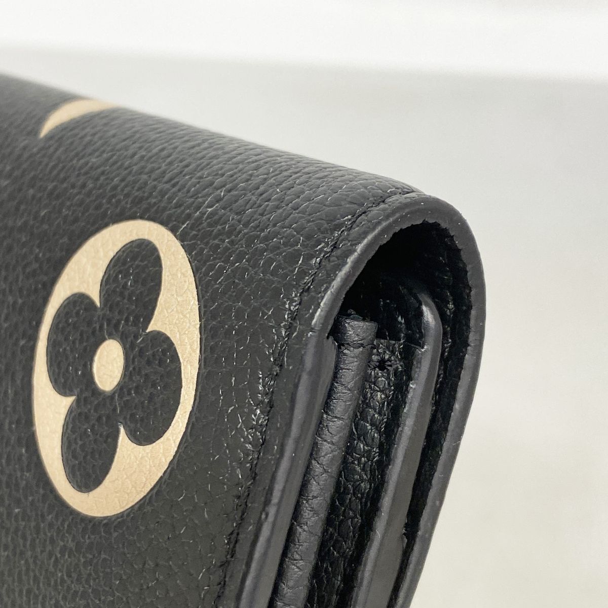 Louis Vuitton Wallet Monogram Empreinte Bicolor Portefeuille Sarah Black Beige — view 6