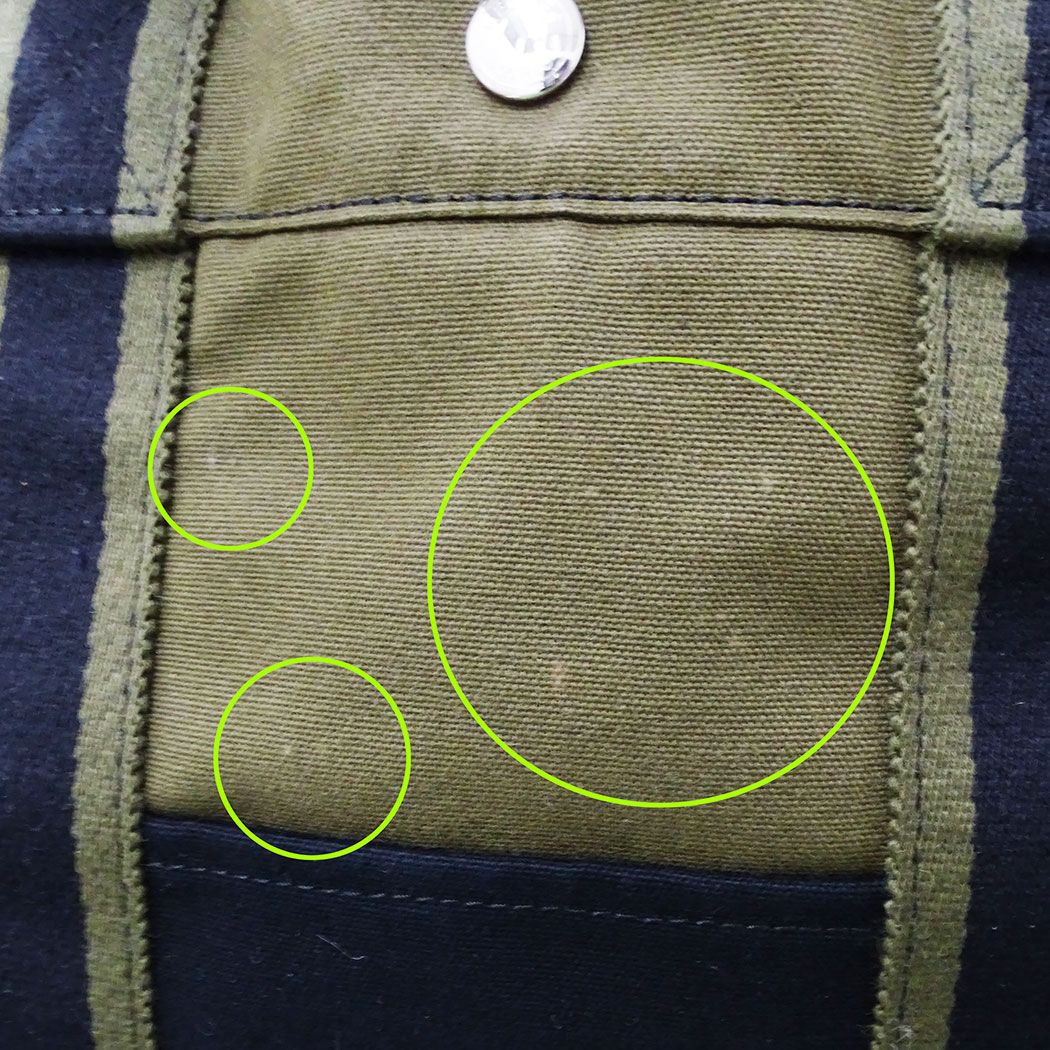 Hermes Tote Fourre Tout MM Canvas Khaki Green Navy Handbag Going Out Everyday — view 8