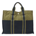 Hermes Tote Fourre Tout MM Canvas Khaki Green Navy Handbag Going Out Everyday