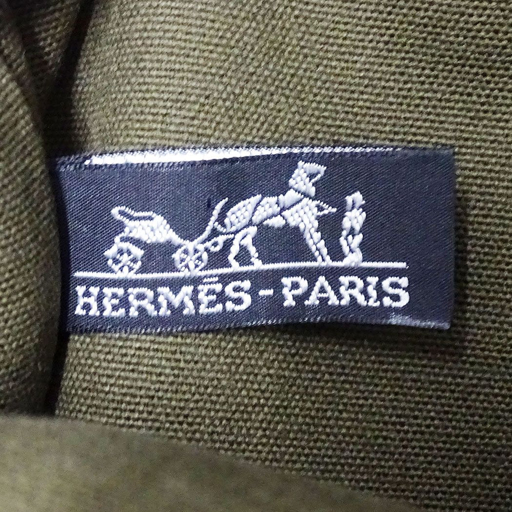 Hermes Tote Fourre Tout MM Canvas Khaki Green Navy Handbag Going Out Everyday — view 6
