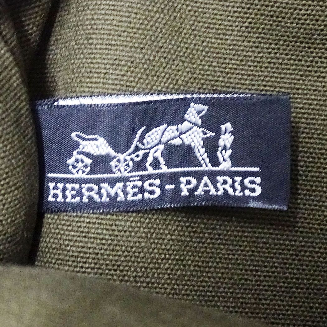Hermes Tote Fourre Tout MM Canvas Khaki Green Navy Handbag Going Out Everyday — view 6
