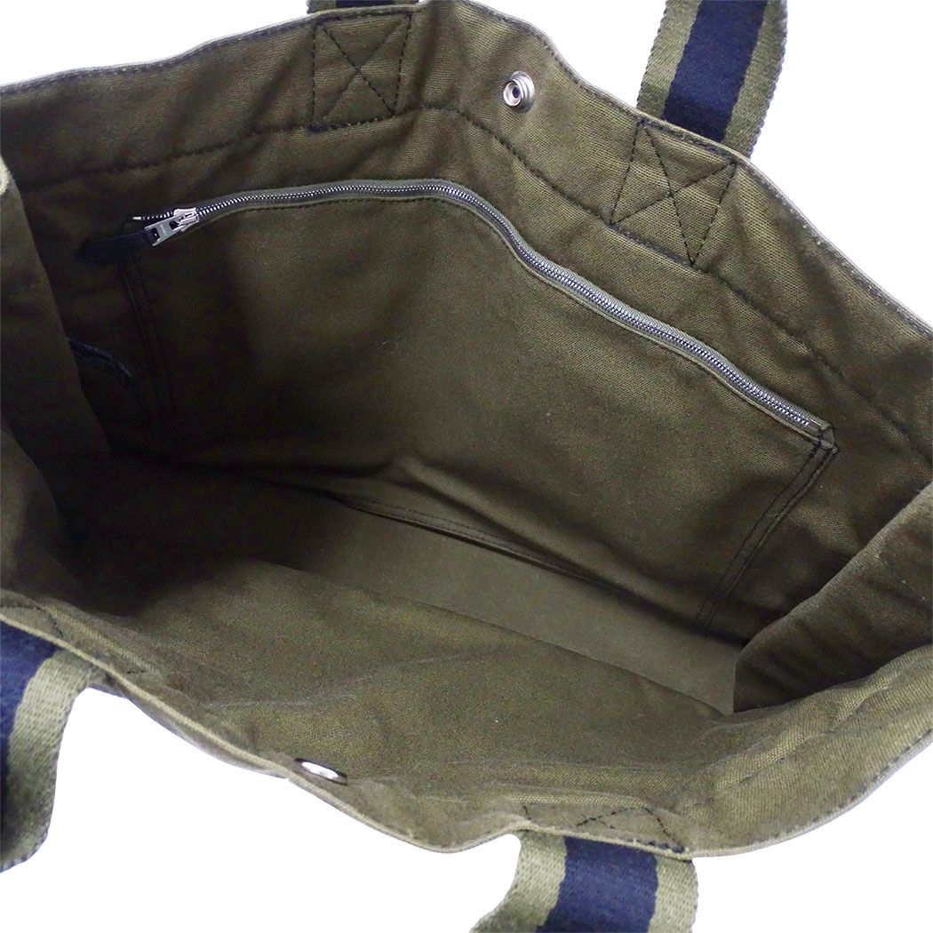 Hermes Tote Fourre Tout MM Canvas Khaki Green Navy Handbag Going Out Everyday — view 5