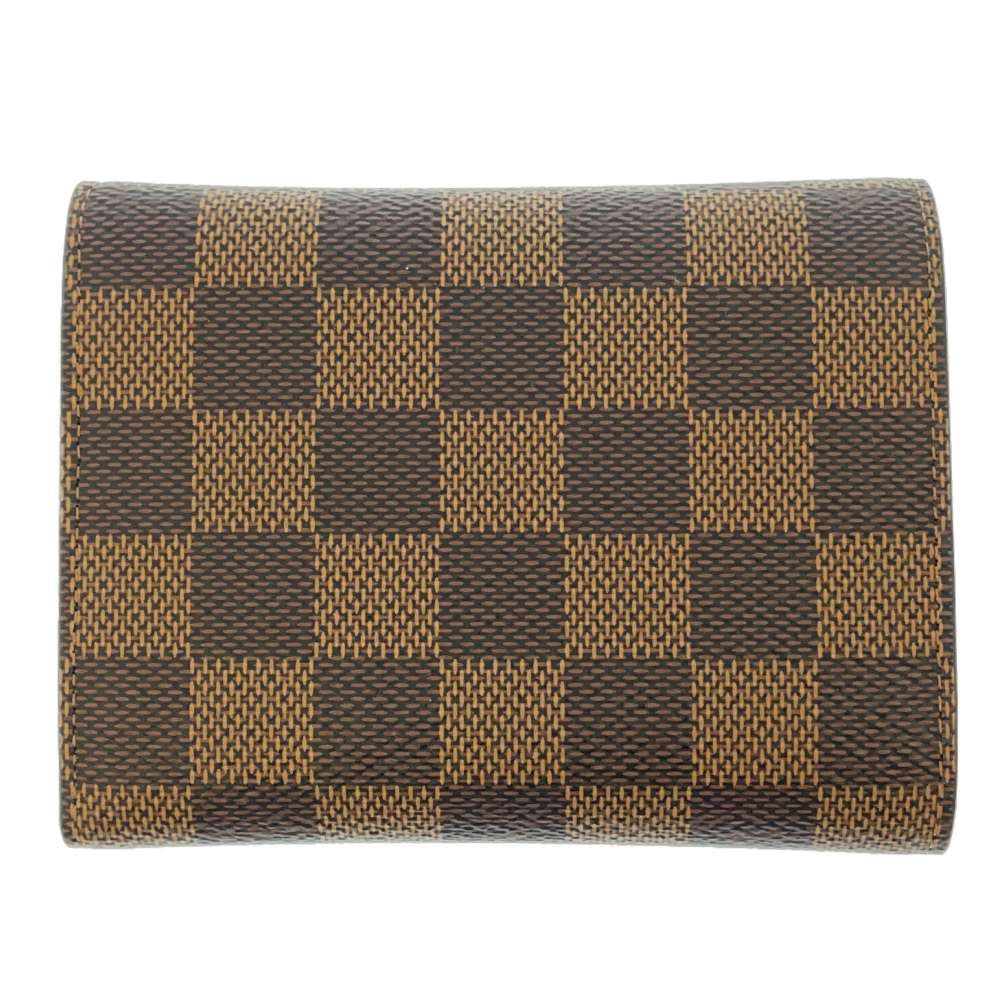 Louis Vuitton Trifold Wallet Damier Ebene Portefeuille Victorine Rouge — view 3