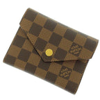 Louis Vuitton Trifold Wallet Damier Ebene Portefeuille Victorine Rouge