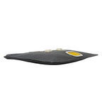 Fendi Clutch Leather Charcoal Gray Handle Unique Face Studs — view 3