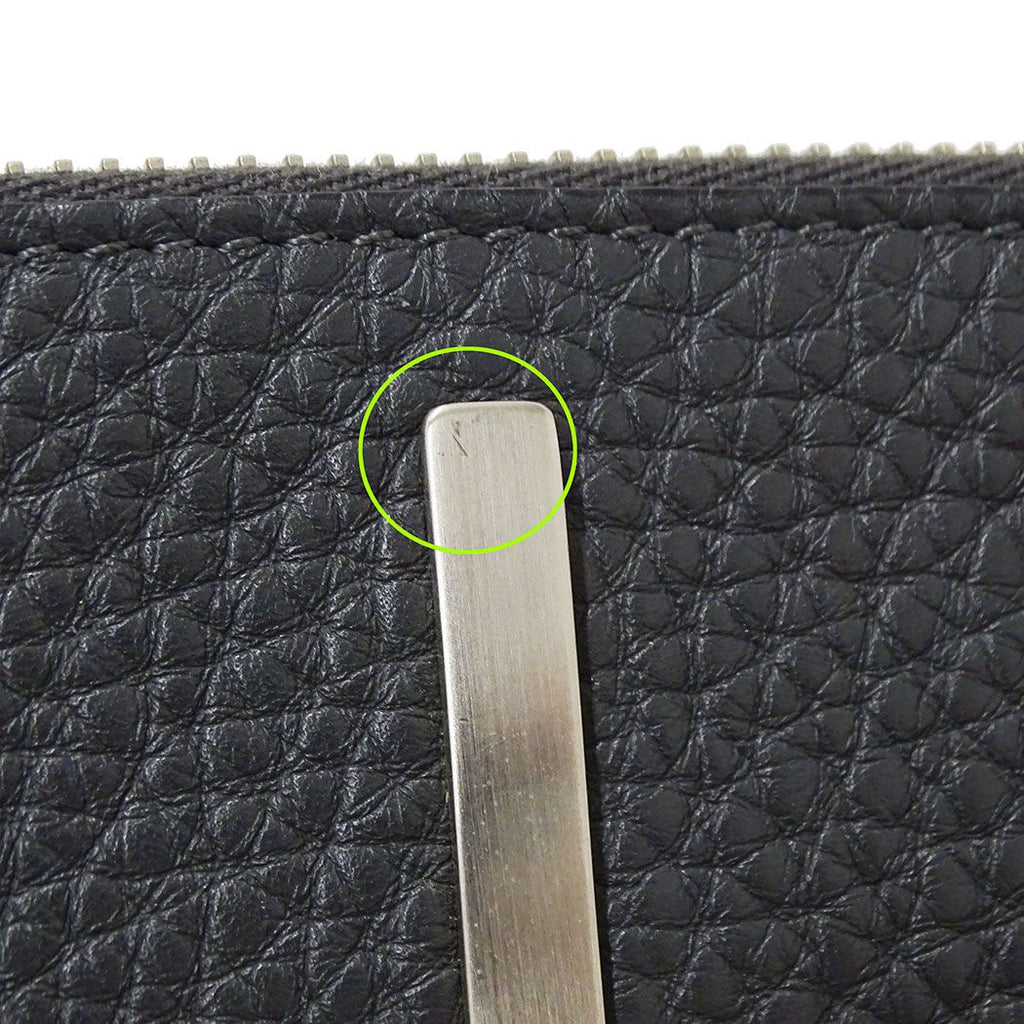 Fendi Clutch Leather Charcoal Gray Handle Unique Face Studs — view 8