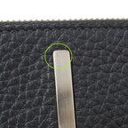 Fendi Clutch Leather Charcoal Gray Handle Unique Face Studs — view 8