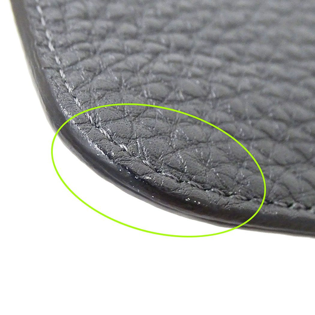 Fendi Clutch Leather Charcoal Gray Handle Unique Face Studs — view 7