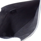 Fendi Clutch Leather Charcoal Gray Handle Unique Face Studs — view 5