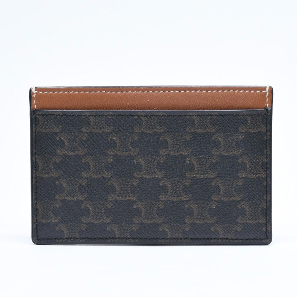 Celine Card Case Triomphe Canvas Brown Black — view 2