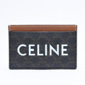 Celine Card Case Triomphe Canvas Brown Black