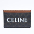 Celine Card Case Triomphe Canvas Brown Black