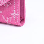 Louis Vuitton Portefeuille Victorine Trifold Wallet Monogram Denim Pink — view 6