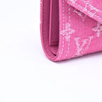 Louis Vuitton Portefeuille Victorine Trifold Wallet Monogram Denim Pink — view 8