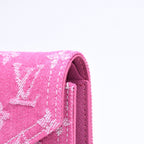 Louis Vuitton Portefeuille Victorine Trifold Wallet Monogram Denim Pink — view 5