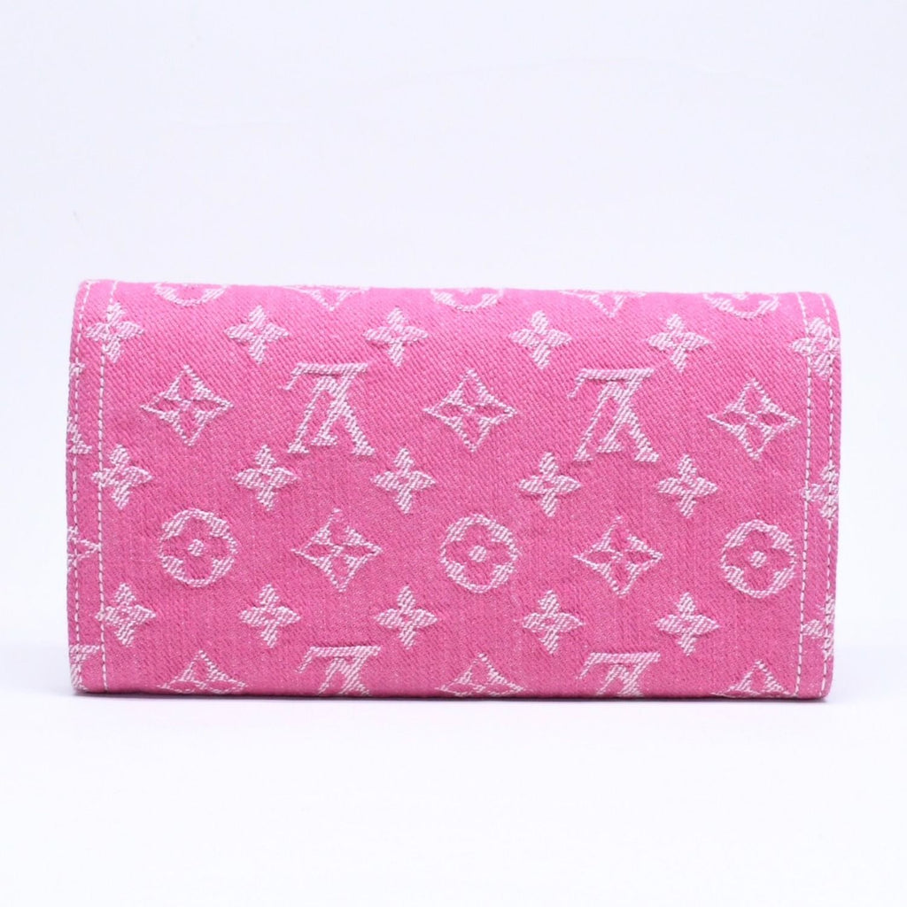 Louis Vuitton Monogram Jacquard Portefeuille Sarah Wallet Denim Fuchsia — view 2