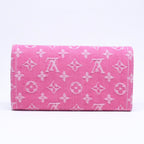 Louis Vuitton Monogram Jacquard Portefeuille Sarah Wallet Denim Fuchsia — view 2
