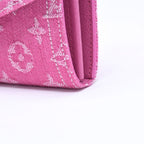 Louis Vuitton Monogram Jacquard Portefeuille Sarah Wallet Denim Fuchsia — view 6