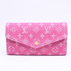 Louis Vuitton Monogram Jacquard Portefeuille Sarah Wallet Denim Fuchsia