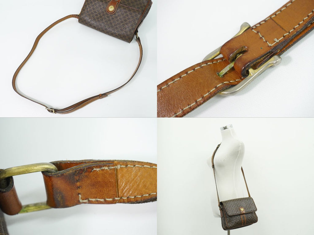 Celine Macadam Shoulder Bag Pochette Brown — view 6