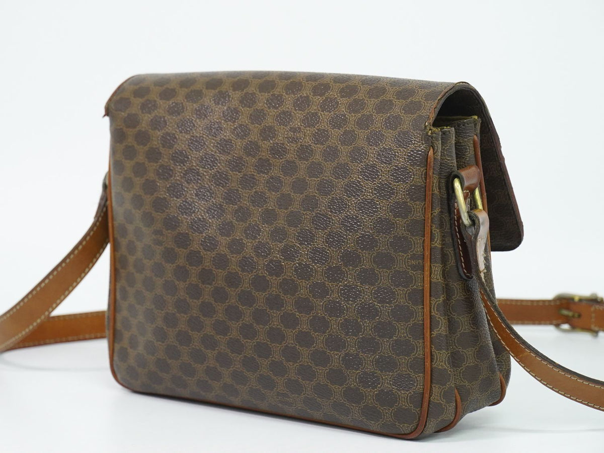 Celine Macadam Shoulder Bag Pochette Brown — view 2