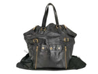 Saint Laurent Tote Bag Rive Gauche Downtown Black Patent Leather Gold