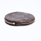 Louis Vuitton Porte Monnaie Rond Coin Purse Monogram Canvas Brown Case Gold — view 4
