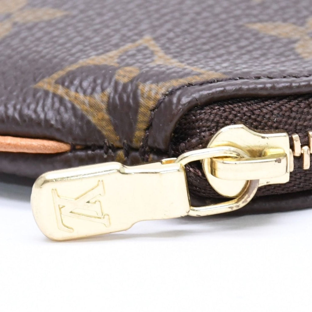 Louis Vuitton Porte Monnaie Rond Coin Purse Monogram Canvas Brown Case Gold — view 8