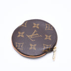 Louis Vuitton Porte Monnaie Rond Coin Purse Monogram Canvas Brown Case Gold — view 3