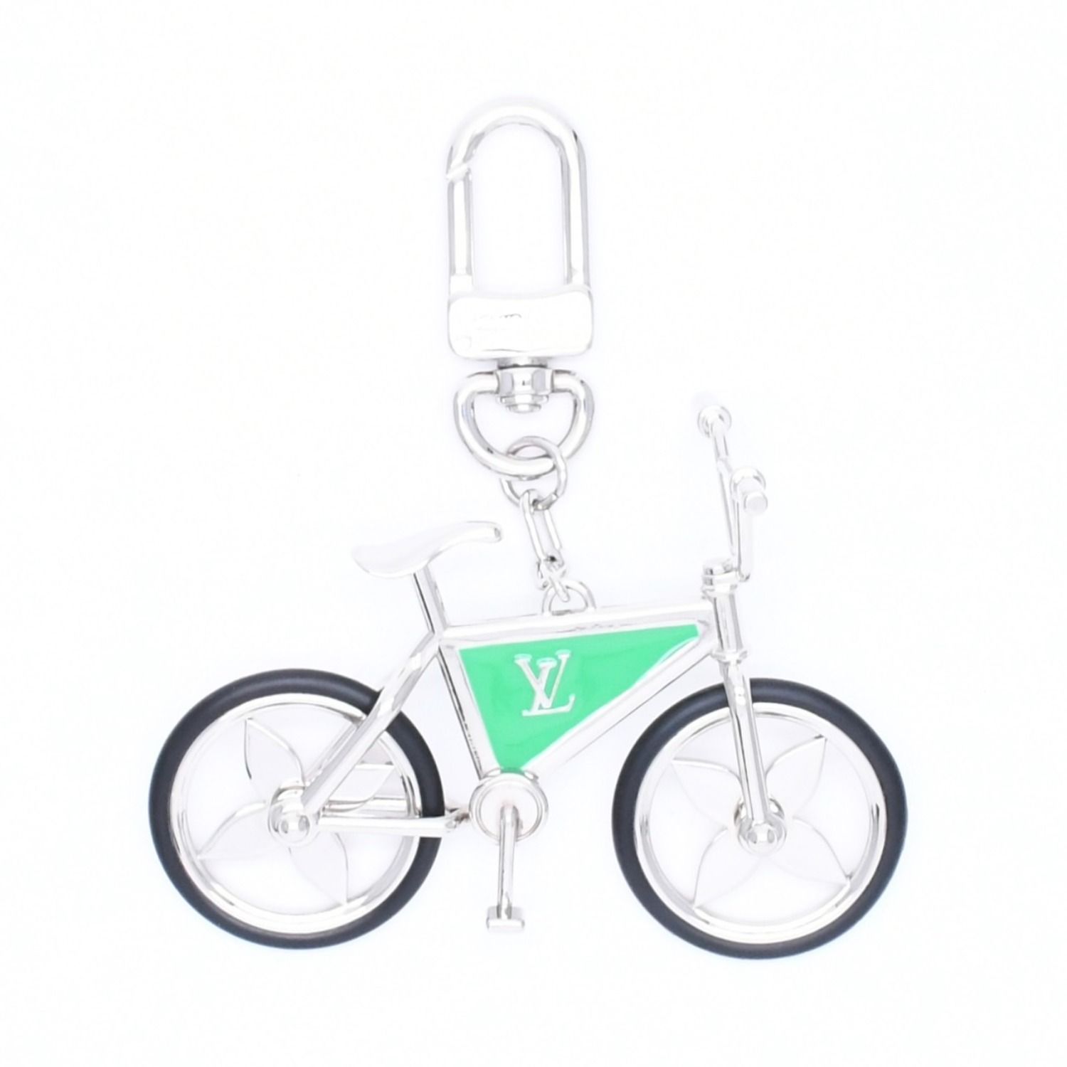 Louis Vuitton Bijou de Sac Bike Sac Charm Key Holder Silver Green