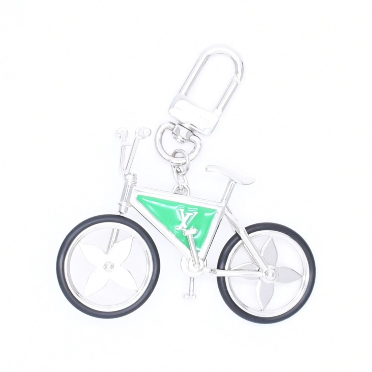 Louis Vuitton Bijou de Sac Bike Sac Charm Key Holder Silver Green — view 2