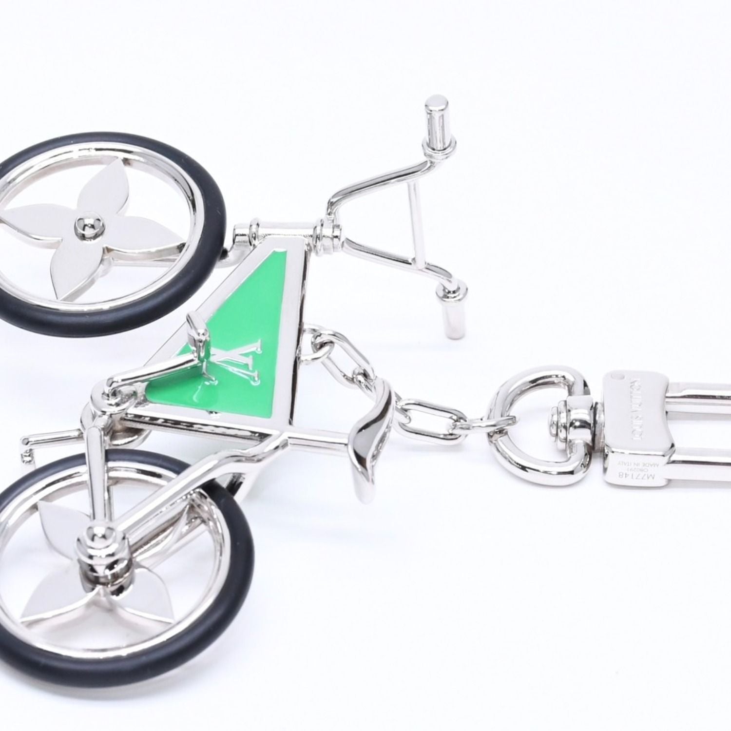 Louis Vuitton Bijou de Sac Bike Sac Charm Key Holder Silver Green — view 6