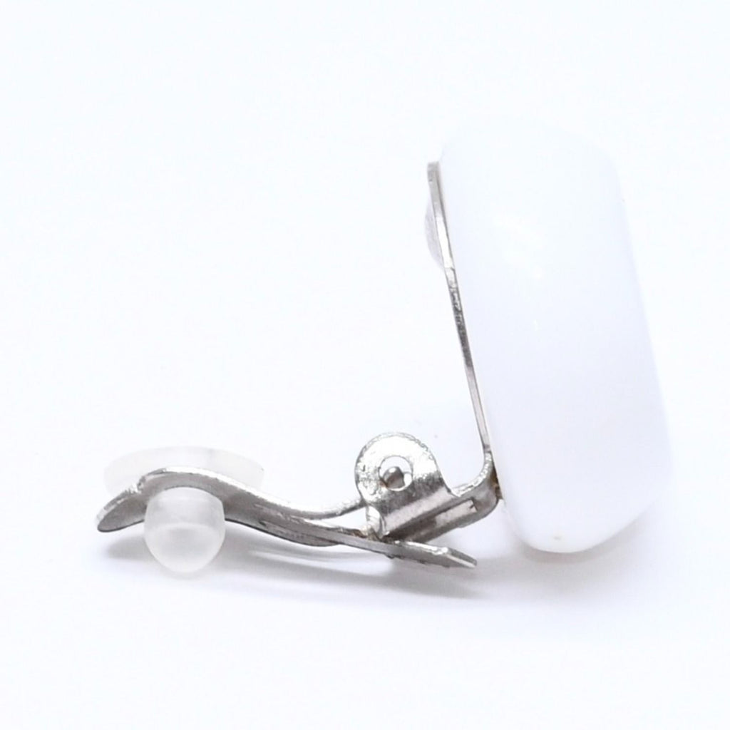 Chanel CC Logo Earrings 96 Resin Metal White Black Bicolor — view 4