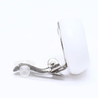 Chanel CC Logo Earrings 96 Resin Metal White Black Bicolor — view 4