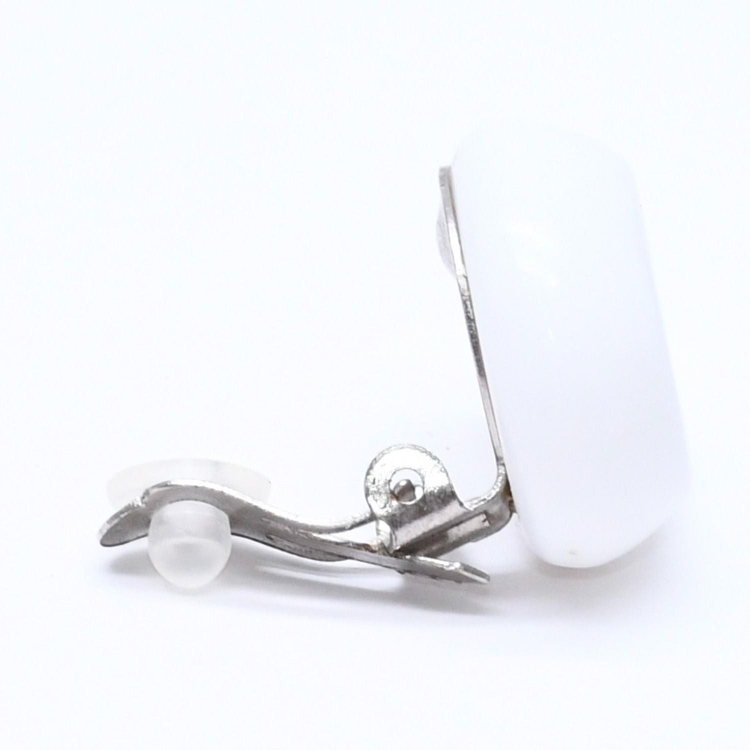 Chanel CC Logo Earrings 96 Resin Metal White Black Bicolor — view 4
