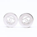 Chanel Vintage CC Logo Earrings 97 Metal Silver