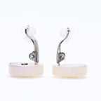 Chanel CC Logo Earrings 00 Resin Milk White Pink Aurora Metal Silver — view 8
