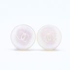 Chanel CC Logo Earrings 00 Resin Milk White Pink Aurora Metal Silver