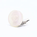 Chanel CC Logo Earrings 00 Resin Milk White Pink Aurora Metal Silver — view 2