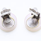 Chanel CC Logo Earrings 00 Resin Milk White Pink Aurora Metal Silver — view 7