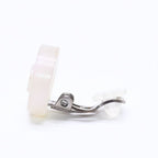 Chanel CC Logo Earrings 00 Resin Milk White Pink Aurora Metal Silver — view 5